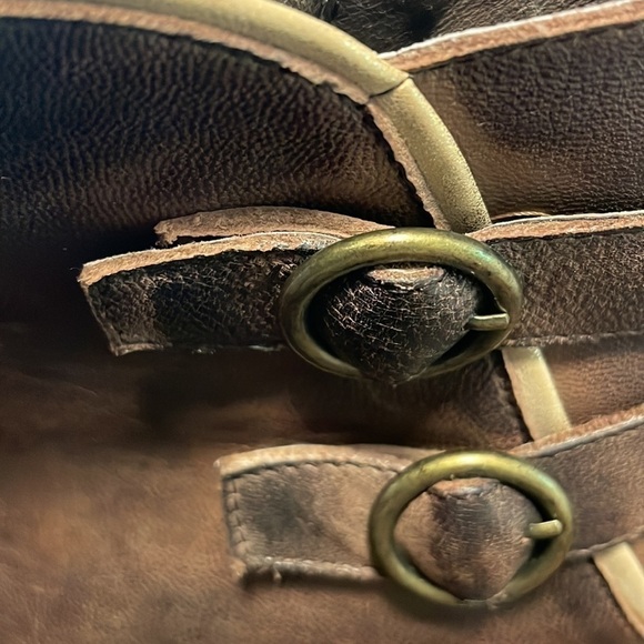 𝅺🦚Host Pick🦚Anthropologie Buckled Soft Leather Pointy Toe Ankle Bootie - Picture 6 of 10